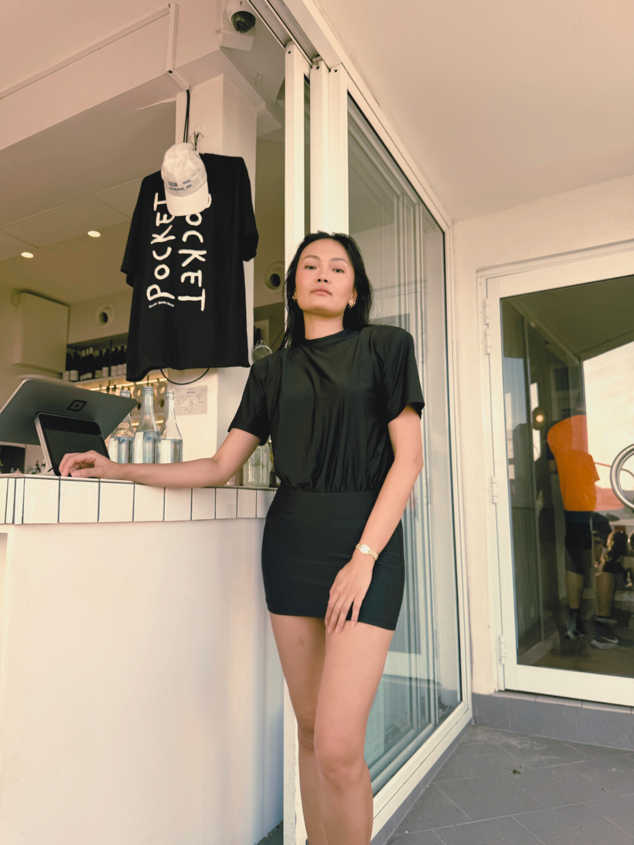 Buy Padded Shoulder T-Shirt Dress