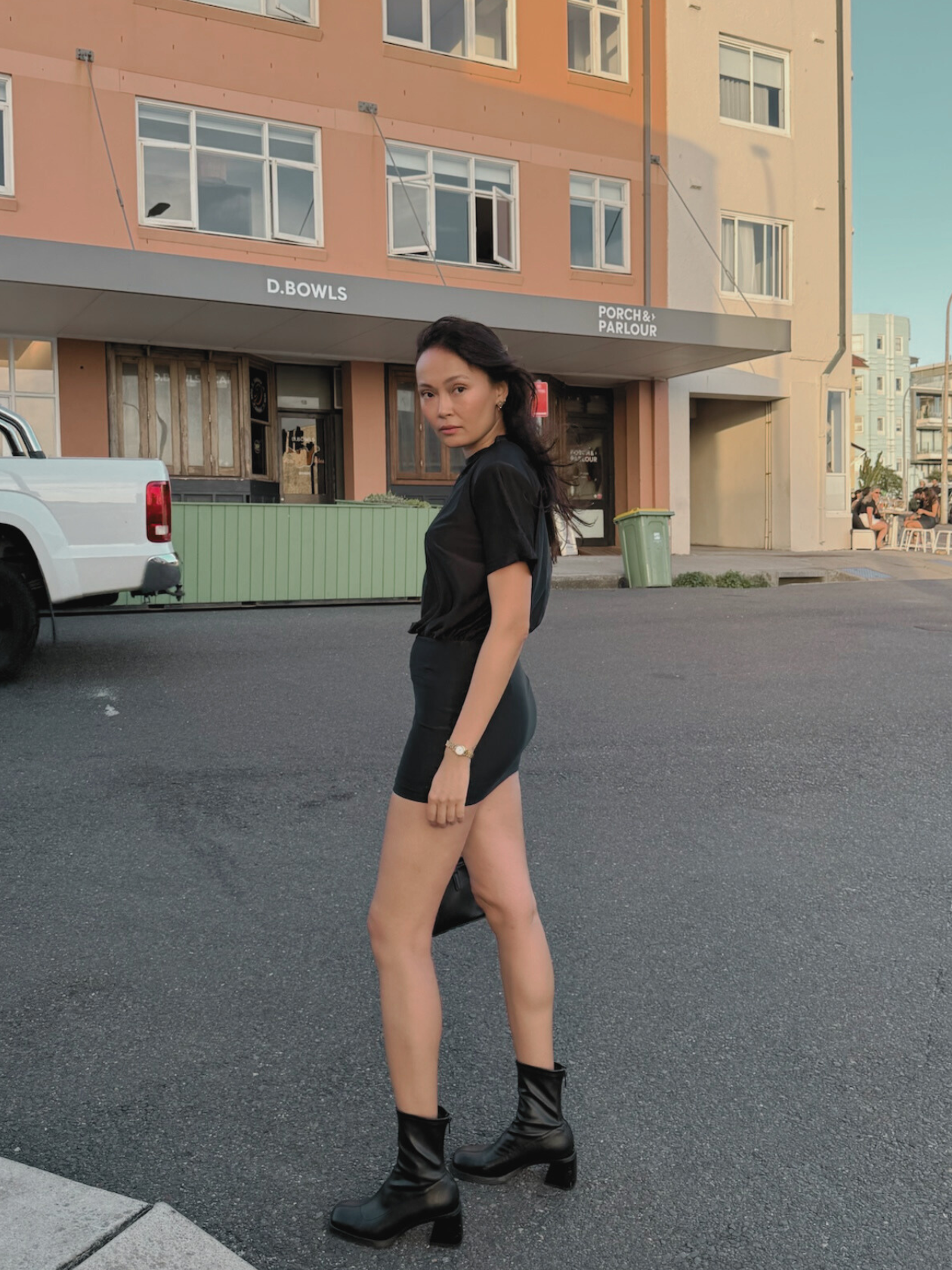 Padded Shoulder T-Shirt Dress
