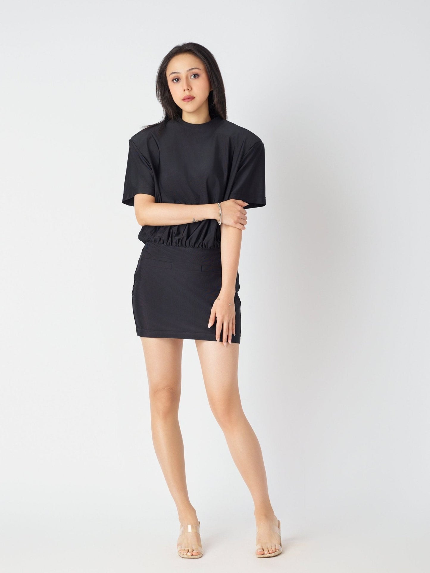 Padded Shoulder T-Shirt Dress sale